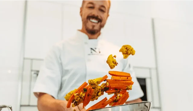 Private chef preparing luxury meal