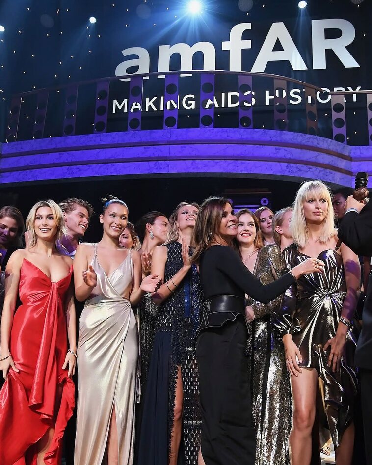 Elegant Guests At Amfar Gala