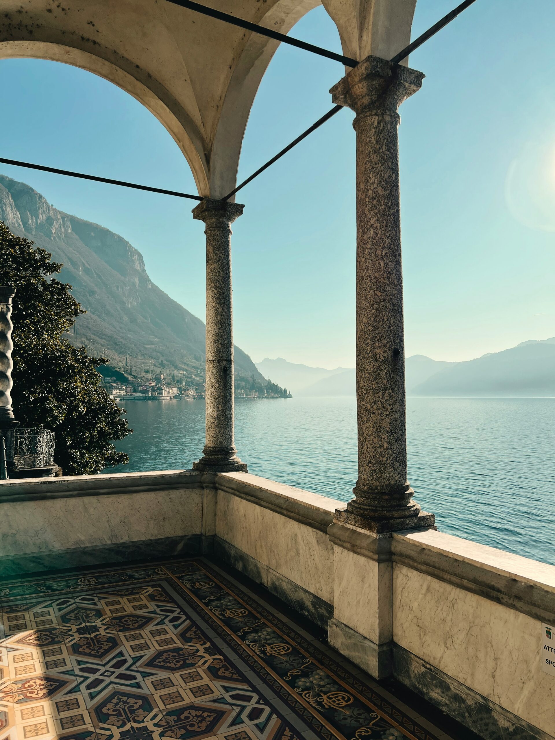 Lake and montain viewed from the lake como